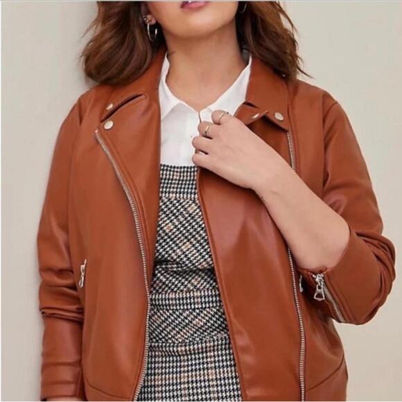 #459 - Torrid Faux Leather Motto Jacket - Picture 4 of 7